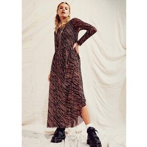 Free People Hello and Goodbye Mesh Midi Dress in XS